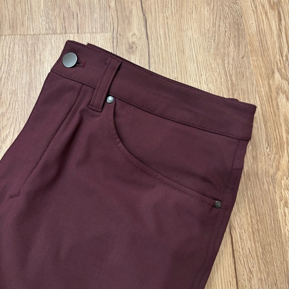 Lululemon ABC Slim Fit Men's Burgundy maroon Pants size 32 x 31 chino warpstreme - Picture 7 of 12